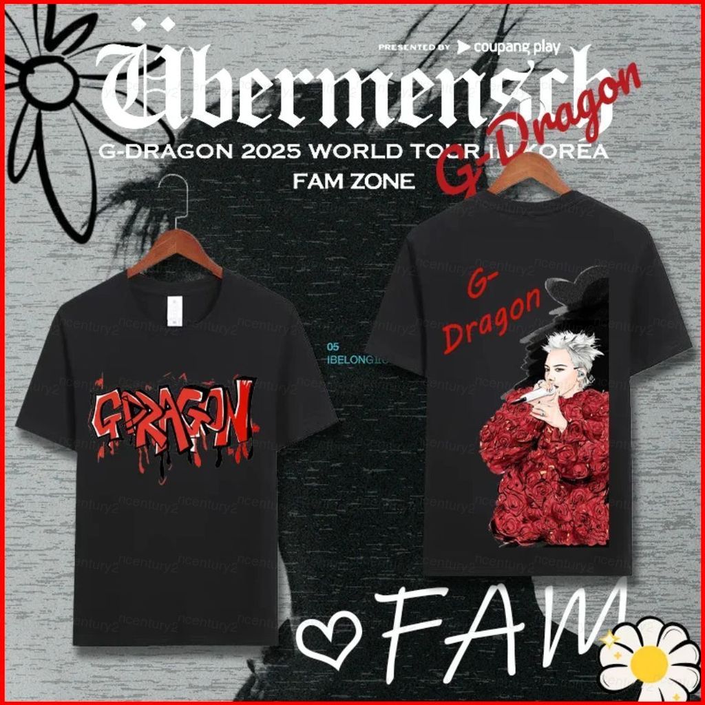 GC2 BIGBANG G-DRAGON Turnê Mundial Mesma Camiseta HOME SWEET Manga Curta top GC2