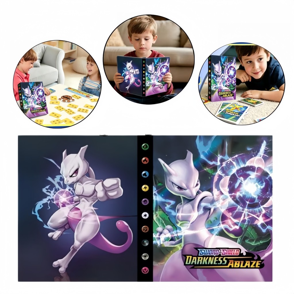 FichárioAlbum comporta até 240/400/540cartas do pokemon Pikachu Charizard Bulbasauro Envio do Brasil