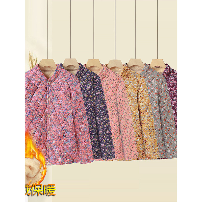 Roupas femininas idosas de meia-idade Roupas para mães 50-60 anos Novo estilo jaqueta acolchoada outono inverno roupas c