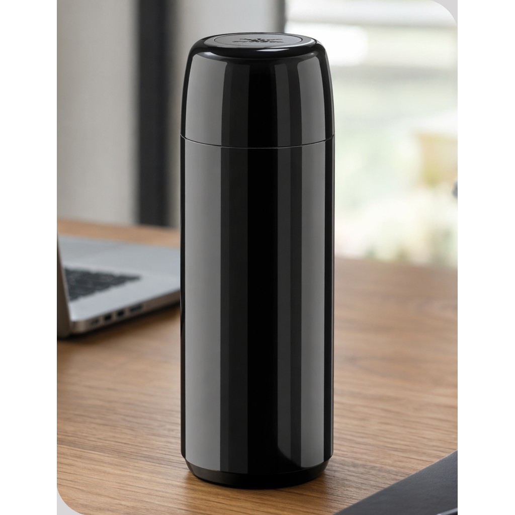 Garrafa Térmica 250ml Invicta Firenze Mini Preta Compacta Portátil Café e Chá