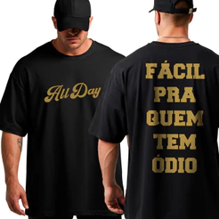 Camiseta Oversized de Treino Treino All Day Facil Pra Quem tem Odio Grandona Top Moda Envio Rapido