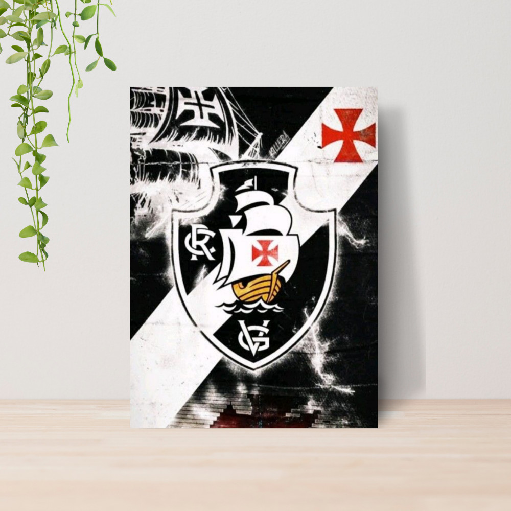 Quadro Decorativo Vasco Da Gama Time Futebol Escudo 06 | Placa 20x28