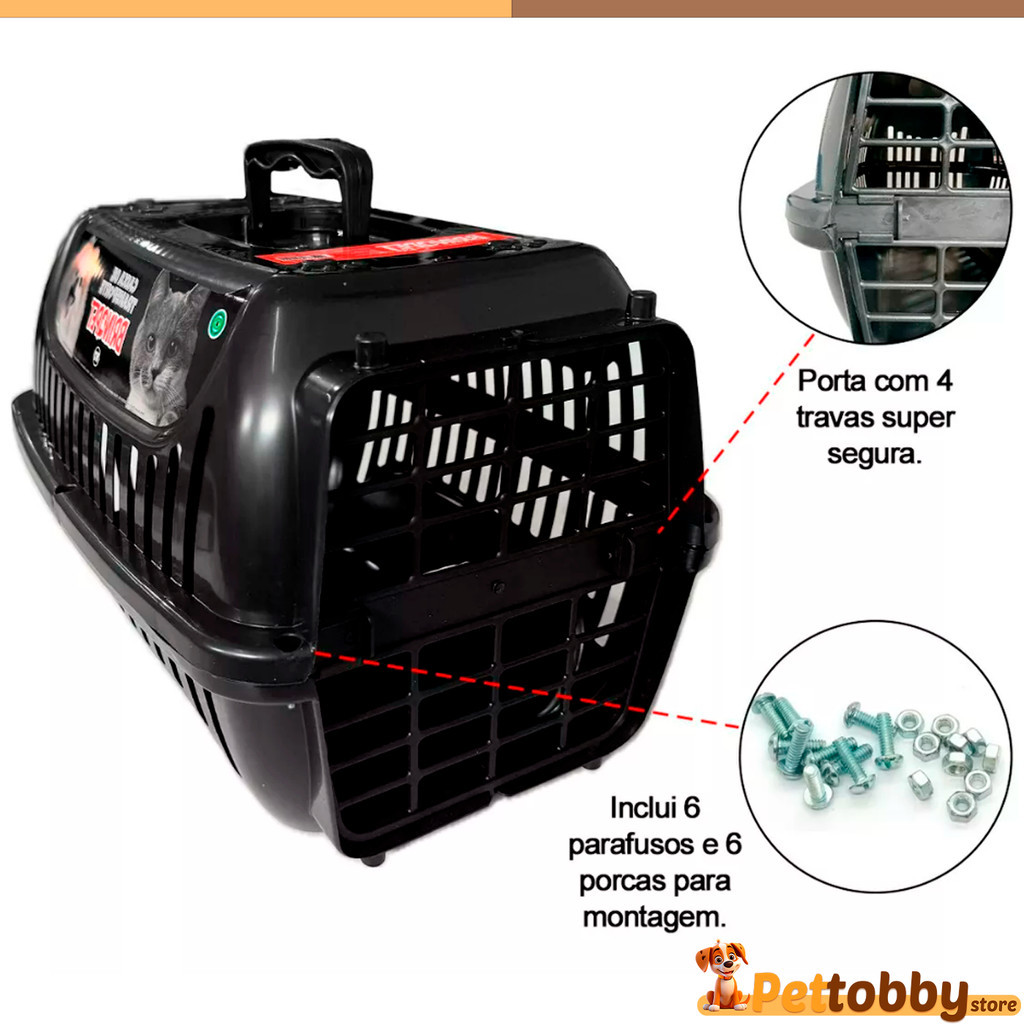 Kit 4 Caixa de Transporte Gato N1 Bolsa de Transporte Cachorro Coelho Porte Pequeno