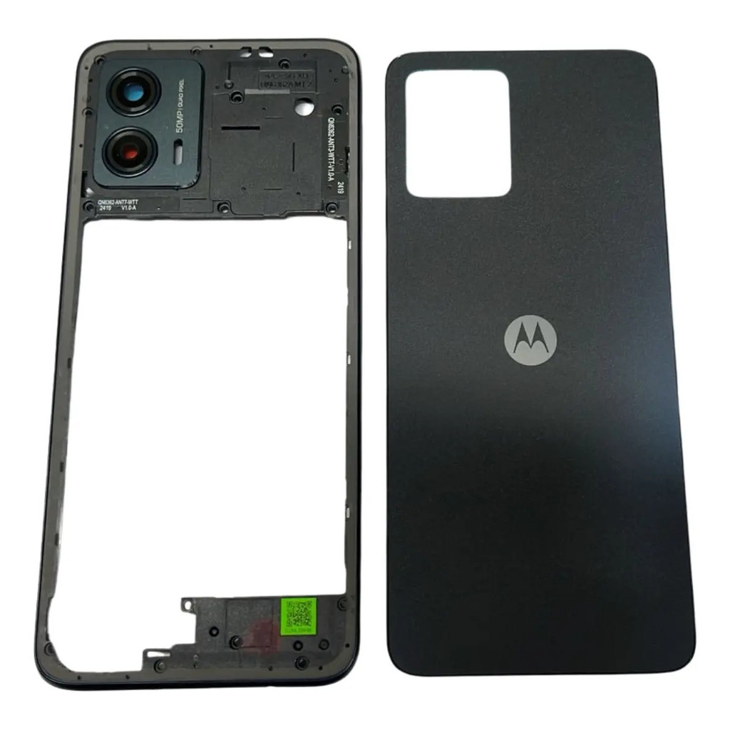 Carcaça Aro Lateral + Tampa Traseira Para Motorola G53 Grafite Cinza XT2335