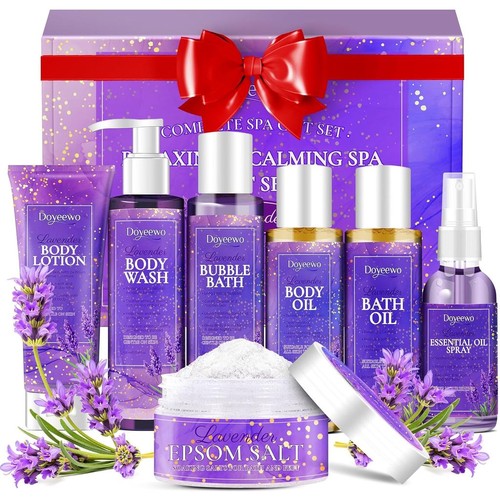 Presentes de Spa para Mulheres, Cestas de Presentes de Natal para Mulheres com Produtos de Higiene e Cuidados Corporais,