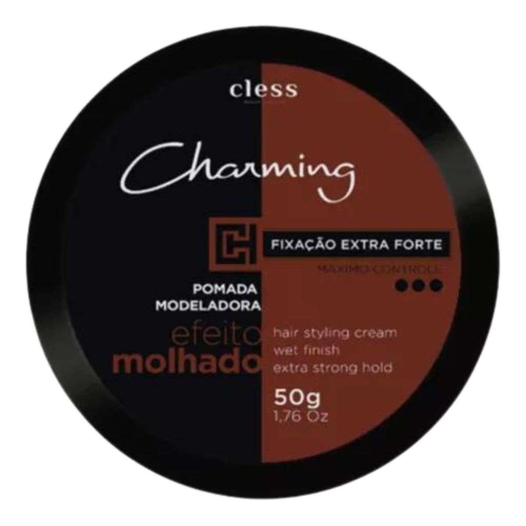 Pomada modeladora extra forte efeito molhado charming cless Máxima Durabilidade No Penteado E Acabamento Brilhante
