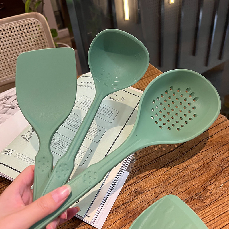 [Fora da Alemanha] Om Standard] [Experiência Nobre] Conjunto de espátula de fritura de espátula de Silicone verde abacat