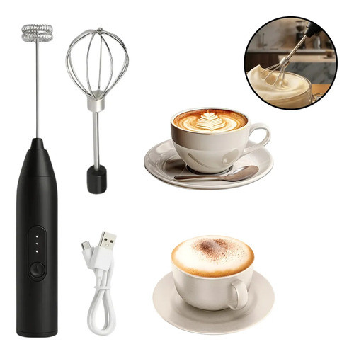 Mixer Inox Portátil Misturador Bebidas Turbo Elétrico Recarregável Usb Preto 127/220v