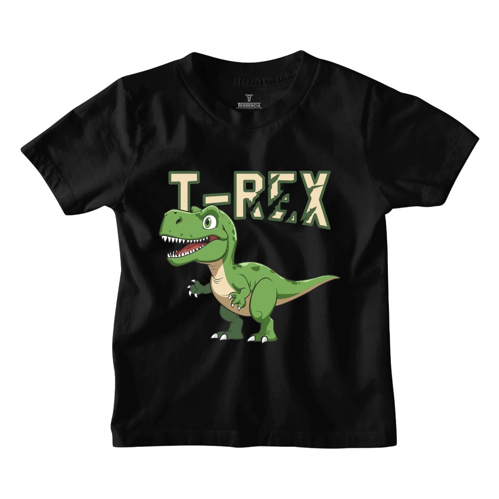 Camiseta Infantil Estampada T-Rex  Divertida Menino Menina 100% Algodão Confortável Dia a Dia Estilosa Escolar