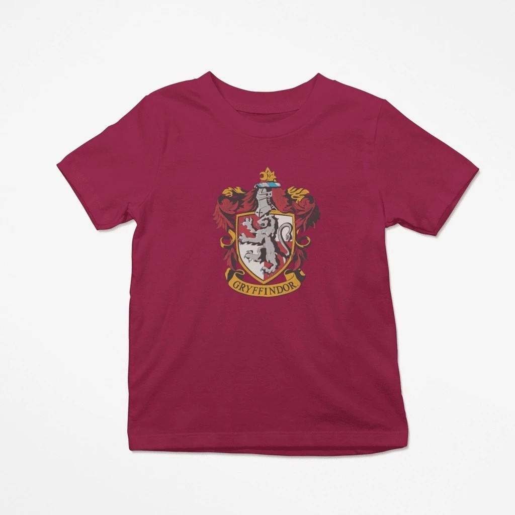 Camiseta Infantil Estampada Grifinória  Divertida Menino Menina 100% Algodão Confortável Dia a Dia Estilosa Escolar