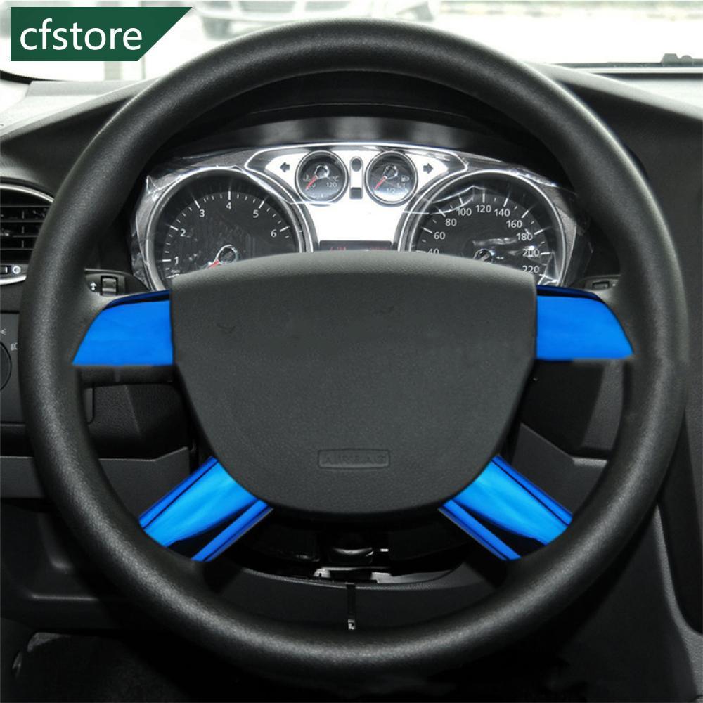 CFSTORE 4 Pçs/set Painel Do Volante Carro Lantejoulas Capa Guarnição Acessórios De Aço Inoxidável Para Ford Focus 2 Mk2 