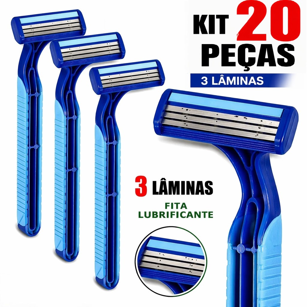 20/10/6 Prestobarbas Aparelhos de Barbear 3 Lâminas Com Fita Lubrificante e Barbeado Descartável PROMOCAO