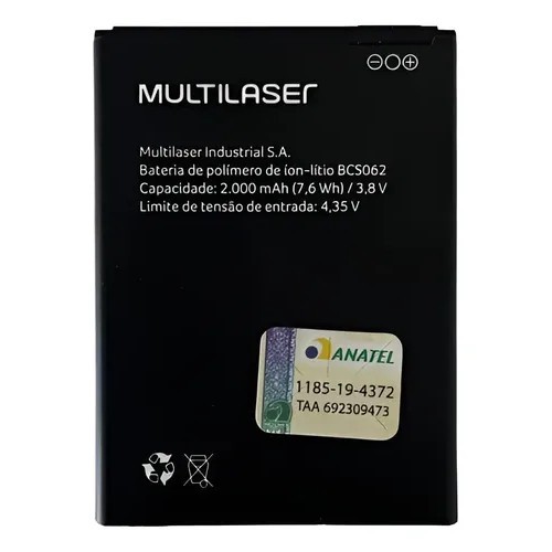 Flex Carga Bateria Bcs062 Compativel Multilaser Ms45 Ms45 4g testada