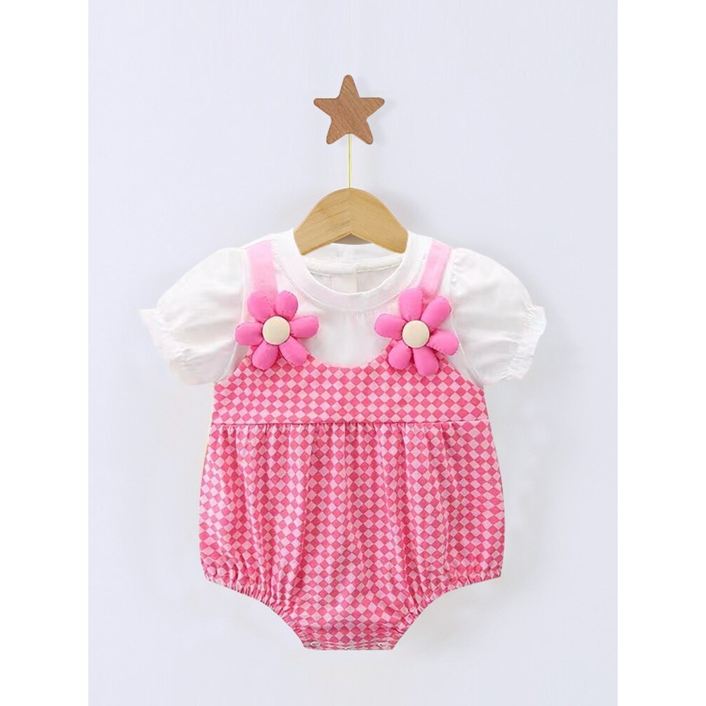 Roupas de bebê roupas de bebê verão fino triângulo macacão classe um pouco mês idade bebê roupas de verão de manga curta