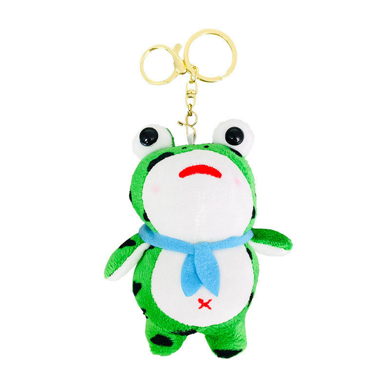Bonito criativo de pelúcia solitário Oligo sapo boneca dos desenhos animados carro chaveiro mochila pingente casal peque