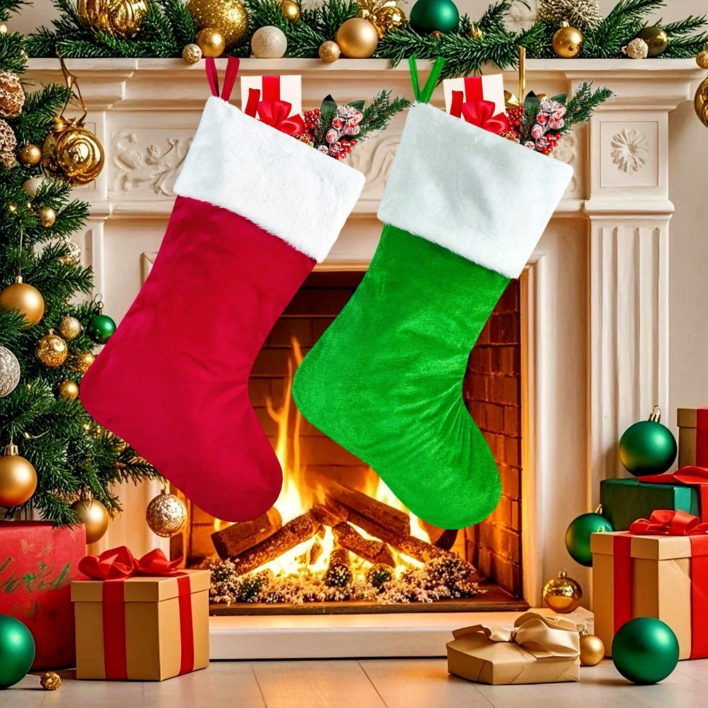 Decorações de meias de Natal Decorações de meias de Natal Decorações de meias de Natal Decorações de meias de Natal
