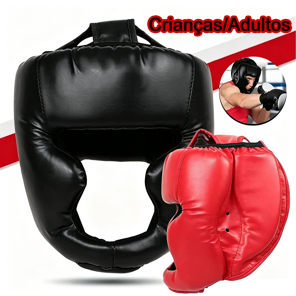 Capacete De Boxe De Kick PU Karate Muay Thai Guantes De Boxeo Luta Livre MMA Sanda Treinamento Equipamento