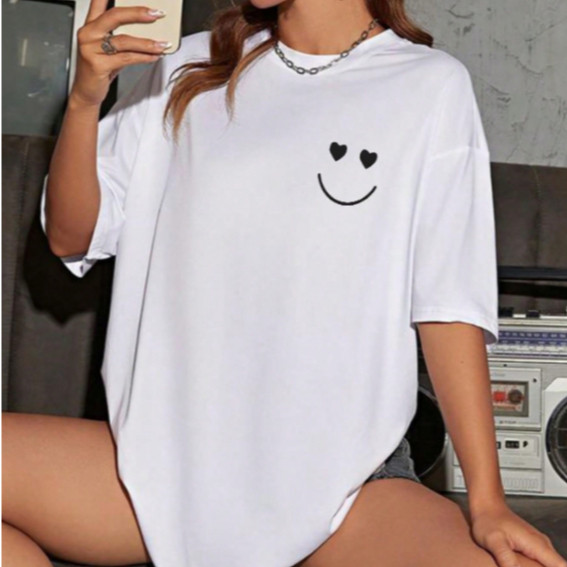 Camiseta 100% Algodão Feminina Estampa da Moda Casual