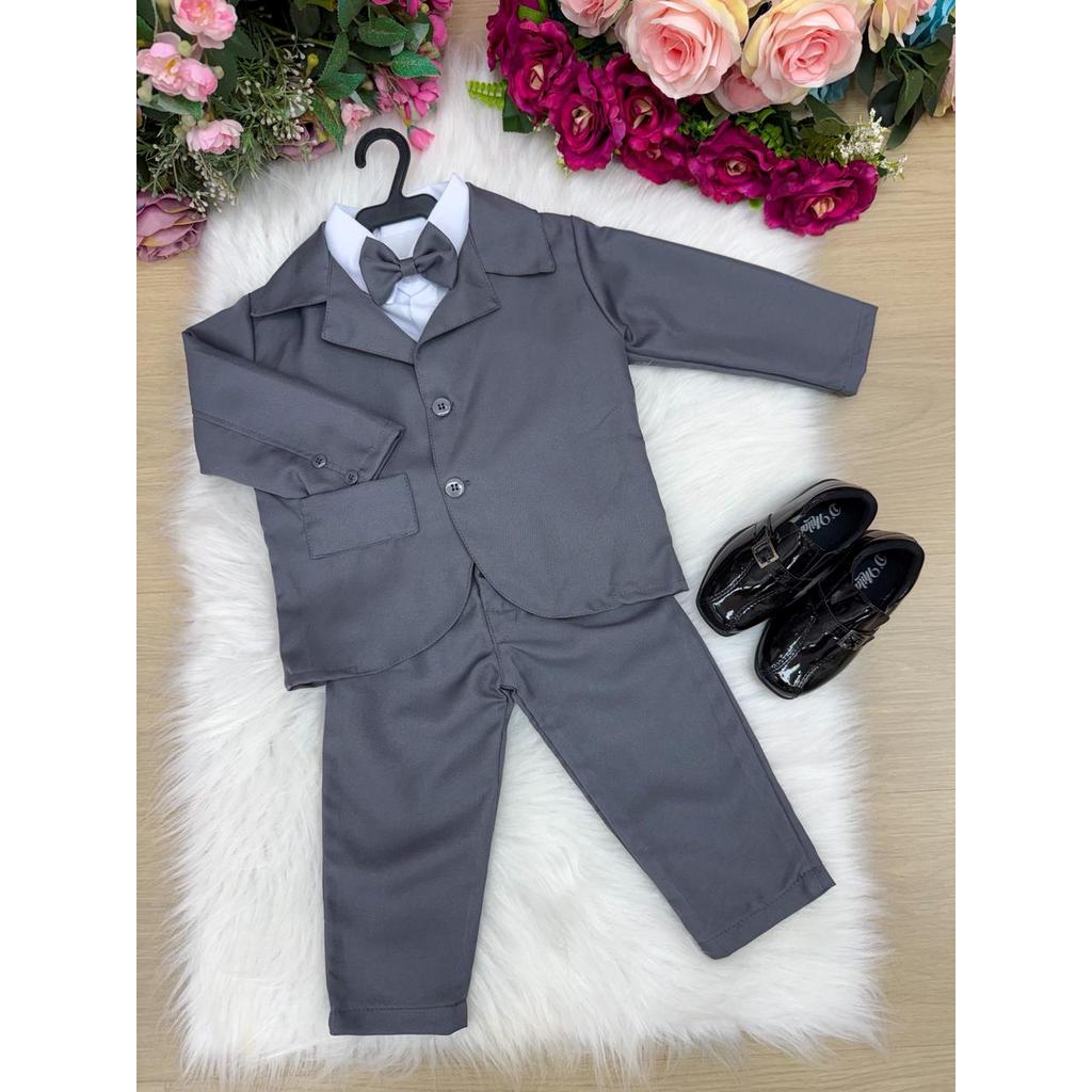 Conjunto Social Terno Cinza Grafite Terno Infantil