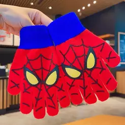 Luvas Estampadas De Malha Infantil Inverno
