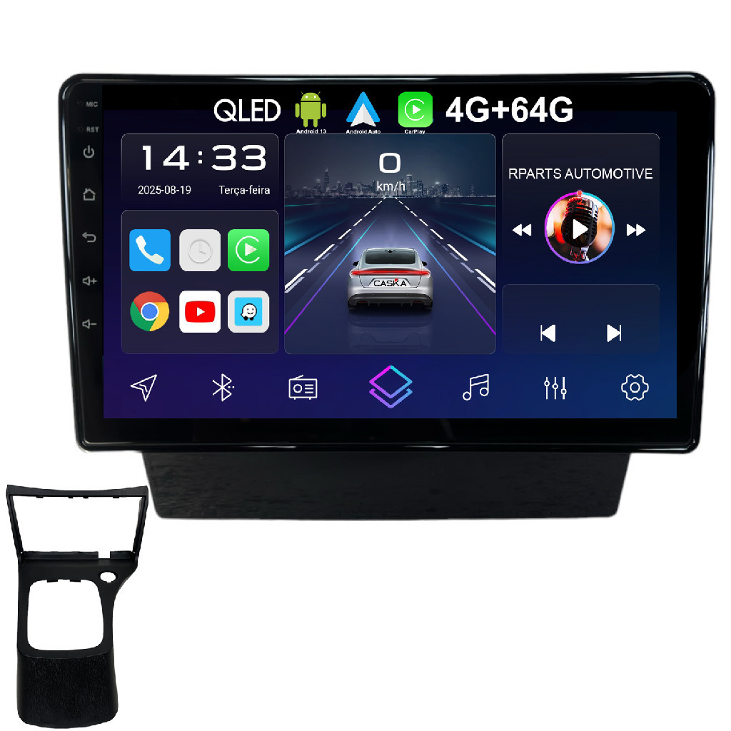 Kit Multimidia 9 Polegadas Android Gm Celta G2 Prisma Quad 4gb 64gb CarPlay Caska