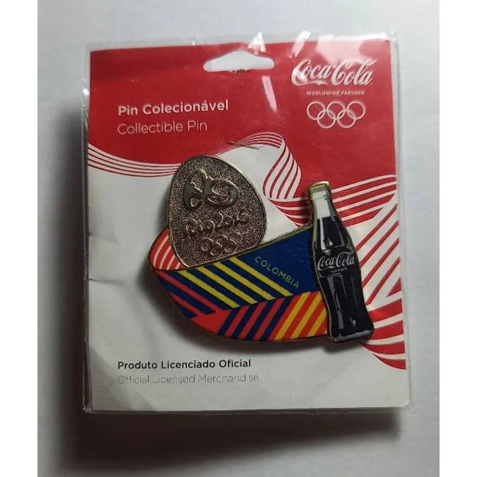 Pin Coca-cola Rio 2016 - Colômbia. Elimatec Moedas Antigas.