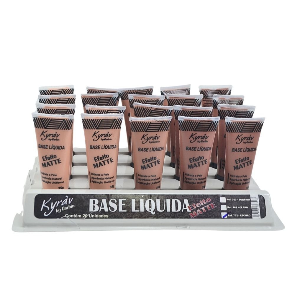 Box 20 Base Líquida Efeito Matte Cores Escuras Kyrav