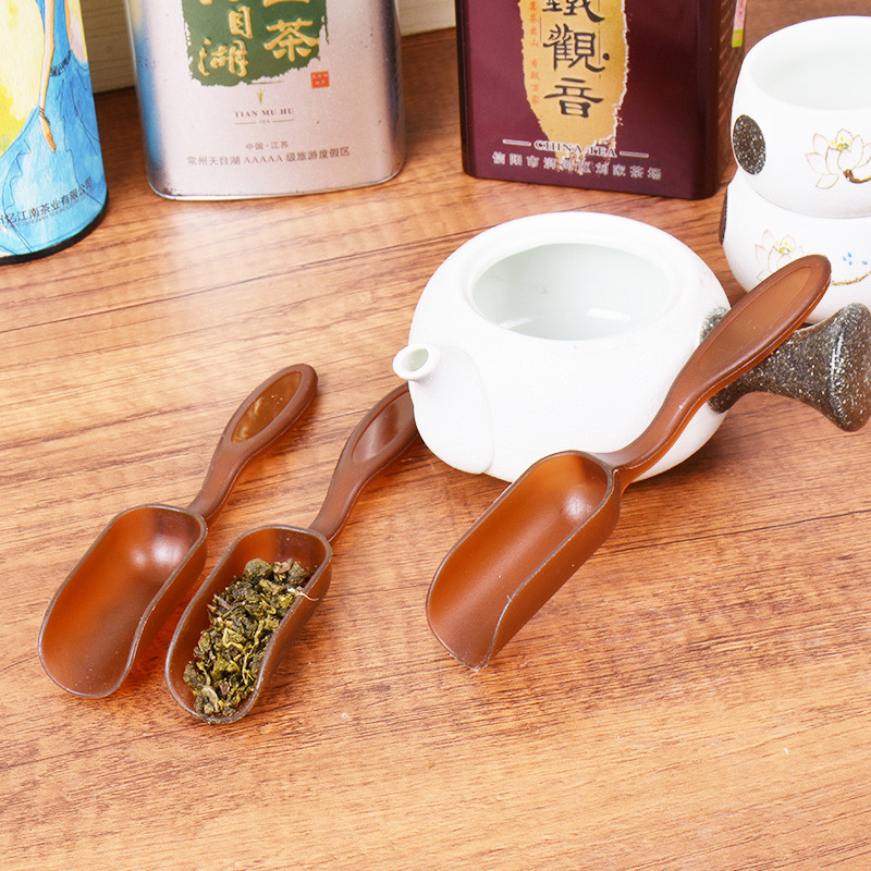 Bambu artesanal chá beber em pé plástico pá extrator chá conjunto acessórios pp colher de chá doméstico Zen