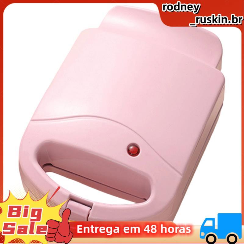 Antiaderente Portátil Elétrica Sanduicheira Multifuncional Casa Máquina Waffle Assadeira Pote Café Da Manhã Cor Rosa Plu