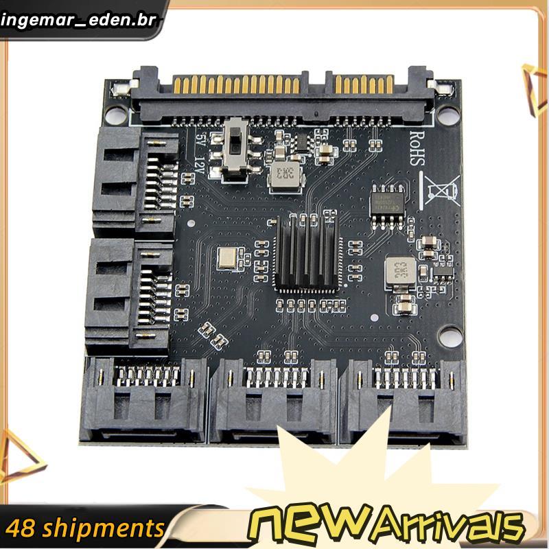 Placa De Expansão JMB575 1SATA Para 5SATA Discos Rígidos SATA3.0 Adaptador De Alta Velocidade Funciona Linux Windows7/8/