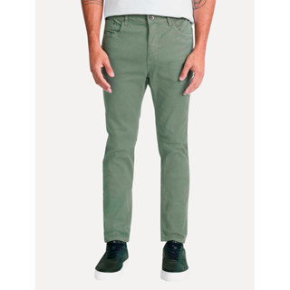 Calça Aramis Masculina Sarja Slim Color Tinturada Verde em Oferta na Shopee