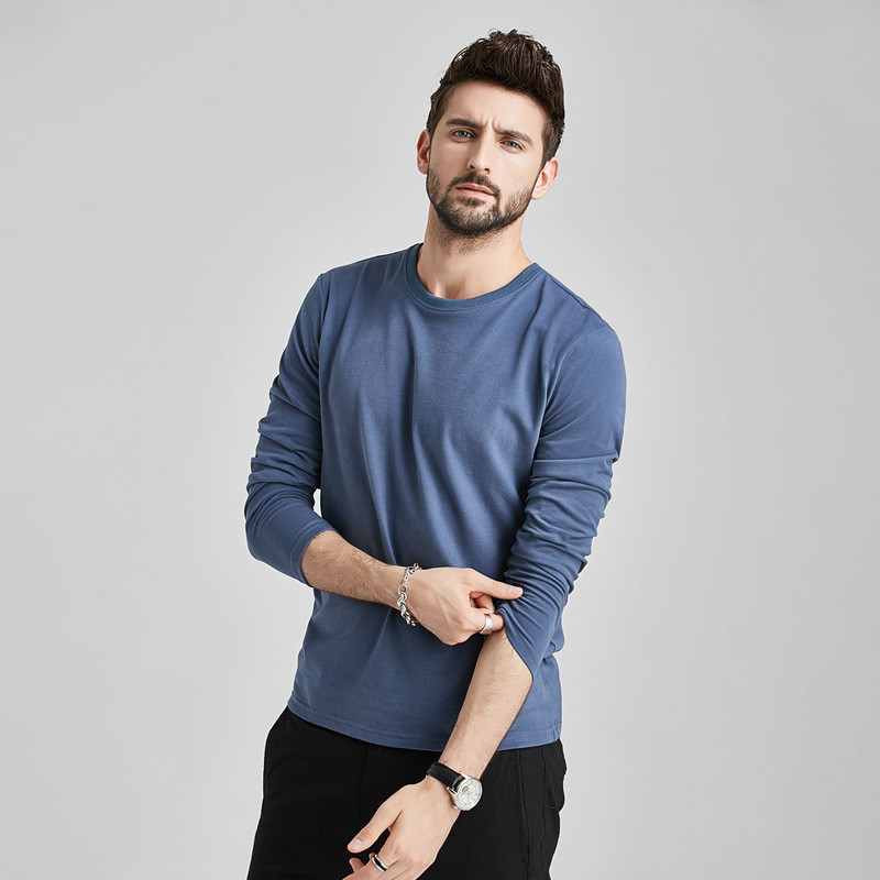 2025 primavera novo estilo de manga comprida camiseta roupa interior masculina americano na moda Casual primavera outono