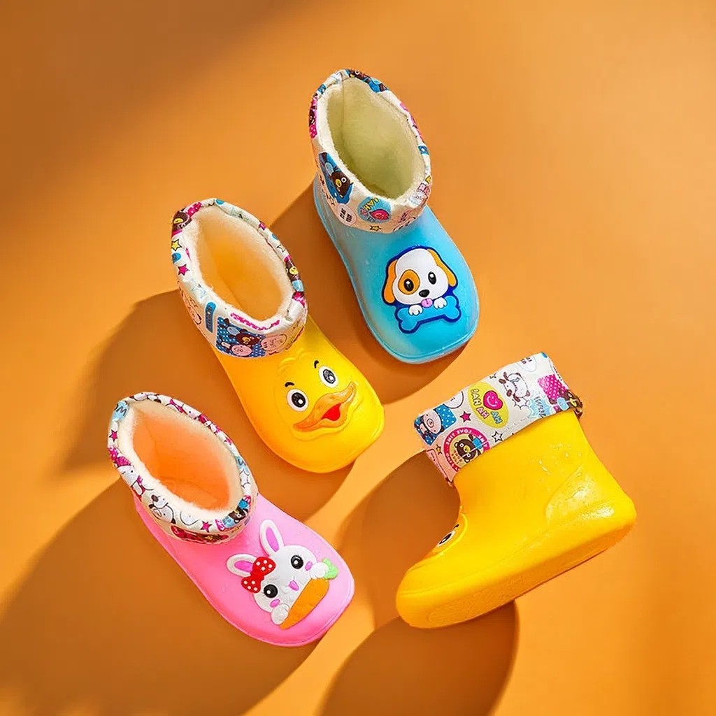 Crianças botas de chuva meninos meninas botas de chuva antiderrapante 1-2 anos de idade sapatos de água do bebê jardim d