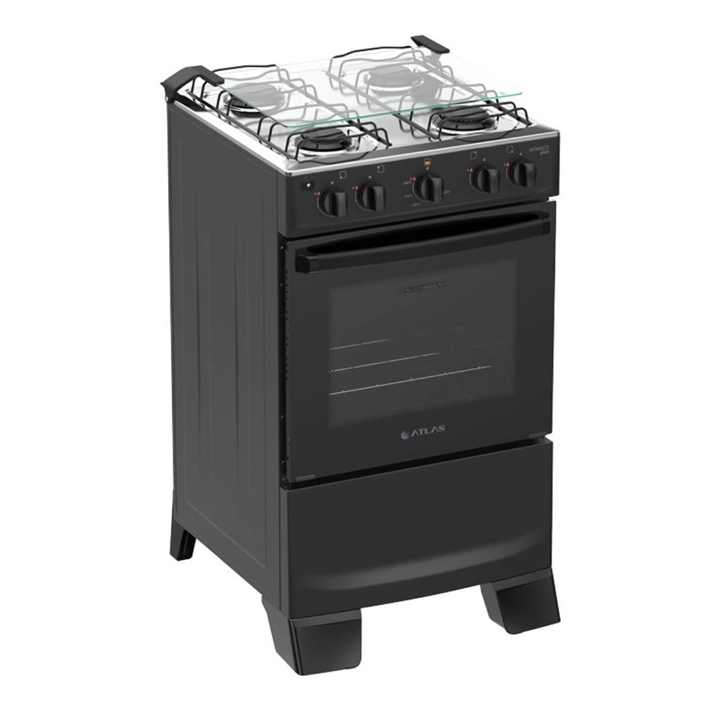 Fogo Atlas 4 Bocas Mnaco Plus Forno com 48 Litros