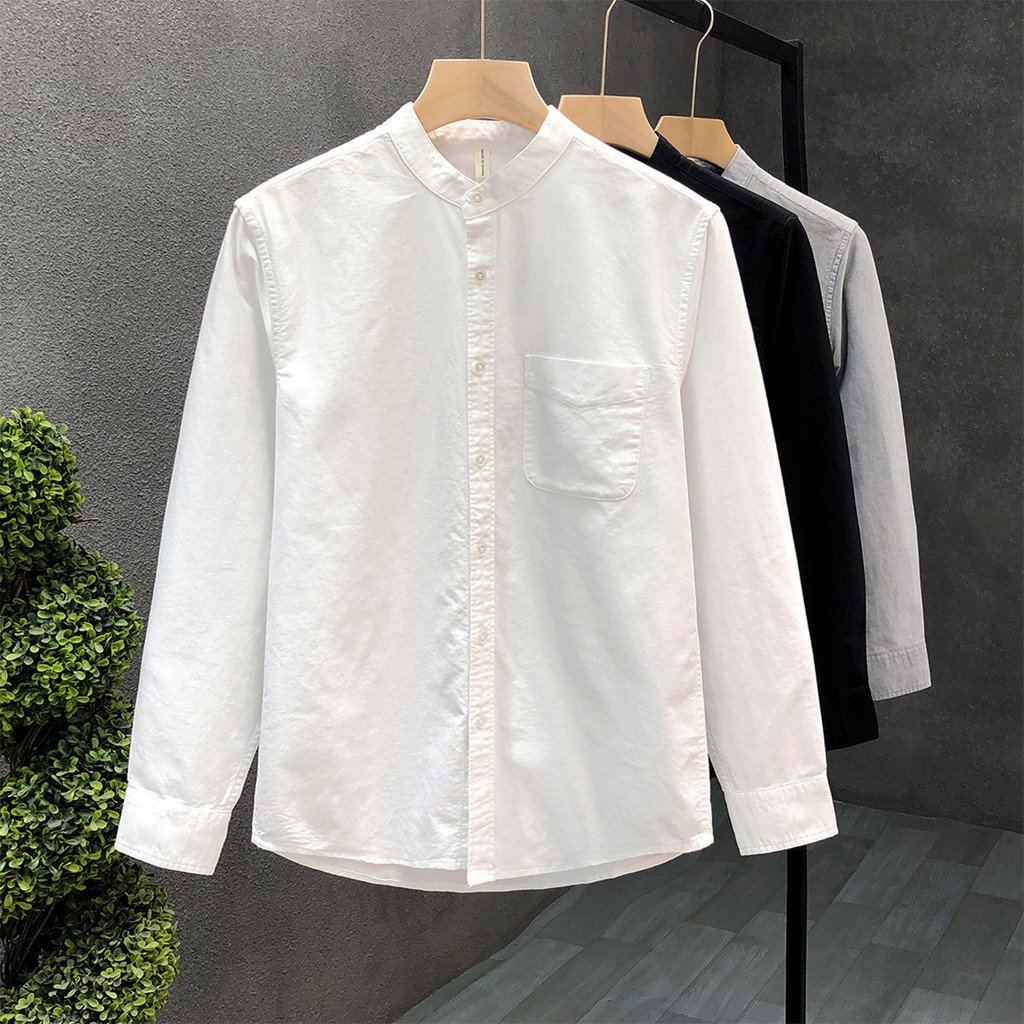 High-End em torno do pescoço Casual camisa de manga comprida masculina Street wear na moda exterior jaqueta 2026 outono 
