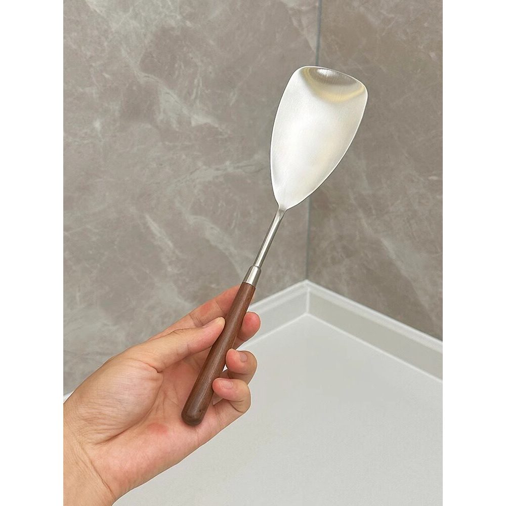 304 aço inoxidável noz pequena espátula doméstica Mini espátula de cozinha cabo de madeira utensílios de cozinha pequena