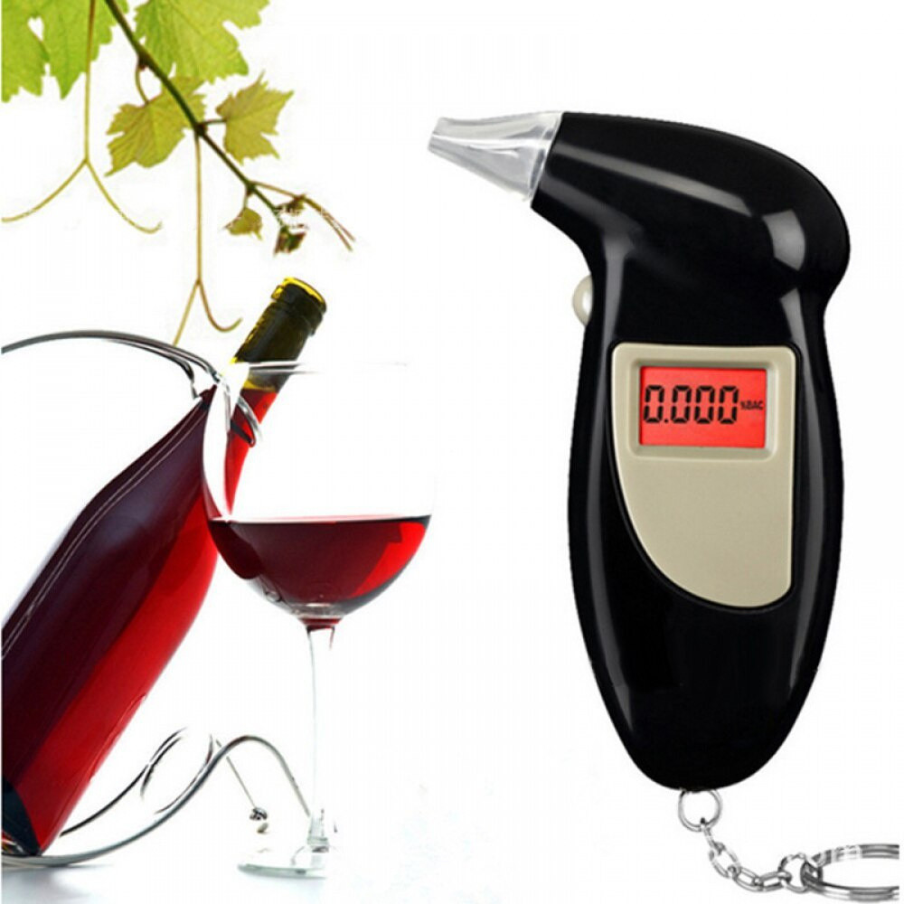 Medidor à prova de álcool para carro Bafômetro Hidrômetro Relório Termômetro Mini chaveiro portátil 2 em 1 display digit