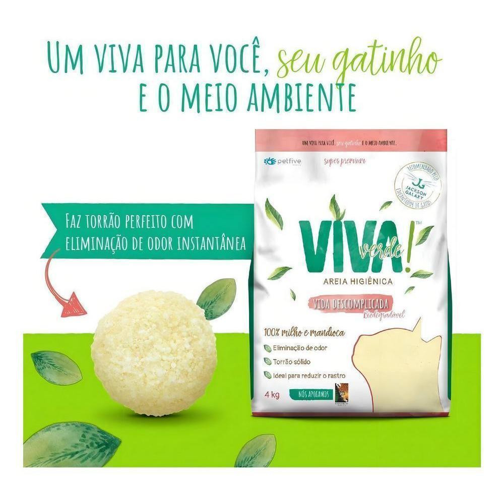 Areia Gatos Viva Verde Vida Descomplicada 4Kg — imagem 2 de 2