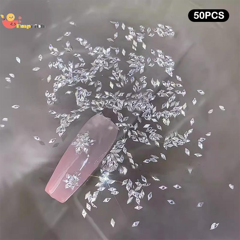 EMCH > 50 Pçs Prego Mini Zircão Encantador Espumante Cristal Strass Coleção Cor Misturada Luxo Manicure Decorações Acess