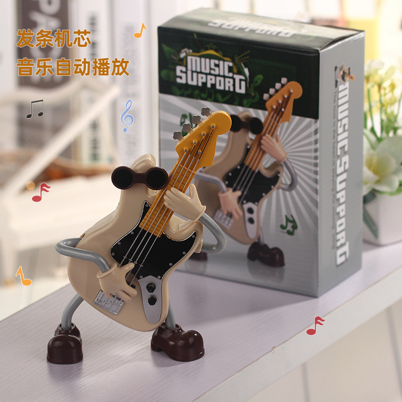Caixa de música criativa para guitarra, ornamentos para estudantes, presentes, relógio, caixa de música, violoncelo, lem