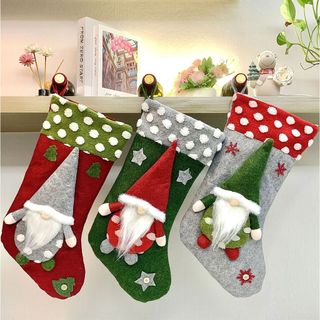 Decorações de natal floresta velho cordeiro velo meias de natal boneca sem rosto meias de natal sacos de presente