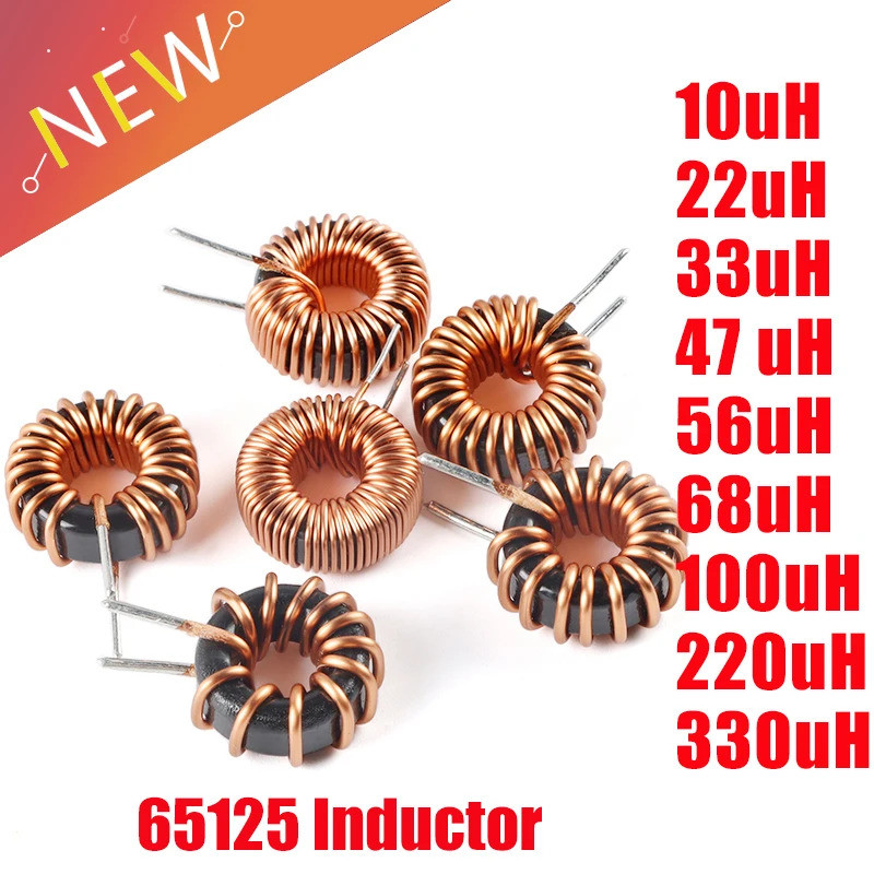 5 Pces/1pc Indutores De Núcleo Toróide 65125 Enrolamento Indutância Magnética 22uH 33uH 470uH Indutor Medidor De Ferro B