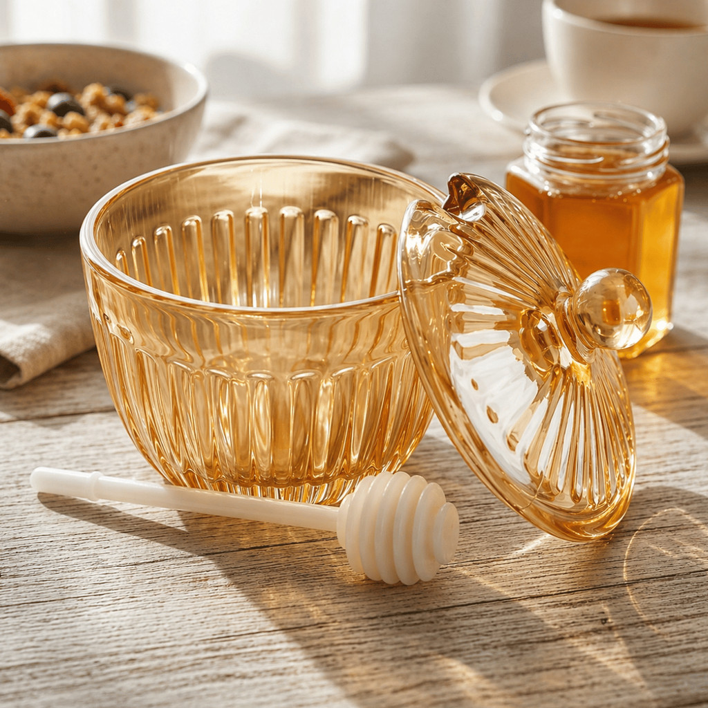 Meleira Vidro 240ml Dream Âmbar com Pegador - Wincy Casa / Mel / Cozinha / Café, Chá / Mesa Posta