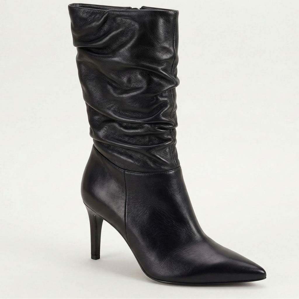 Bota Feminina Vizzano Cano Medio Franzido Salto Alto Fino Elegante · foto 2