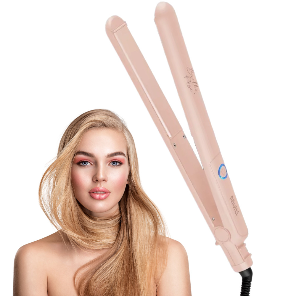 Chapinha Profissional Prancha Cabelo Alisa Modela Bivolt Placa Cerâmica Rosa