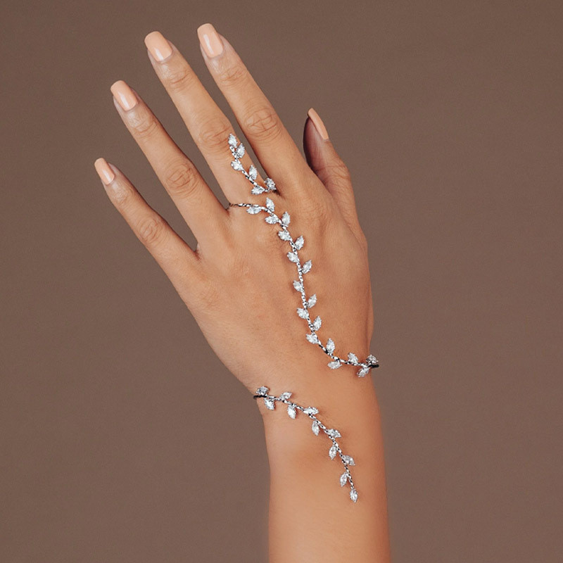 Pulseira de dedo de strass simples na moda All-Match exclusivo acessórios de fotografia de rua jóias acessórios feminino