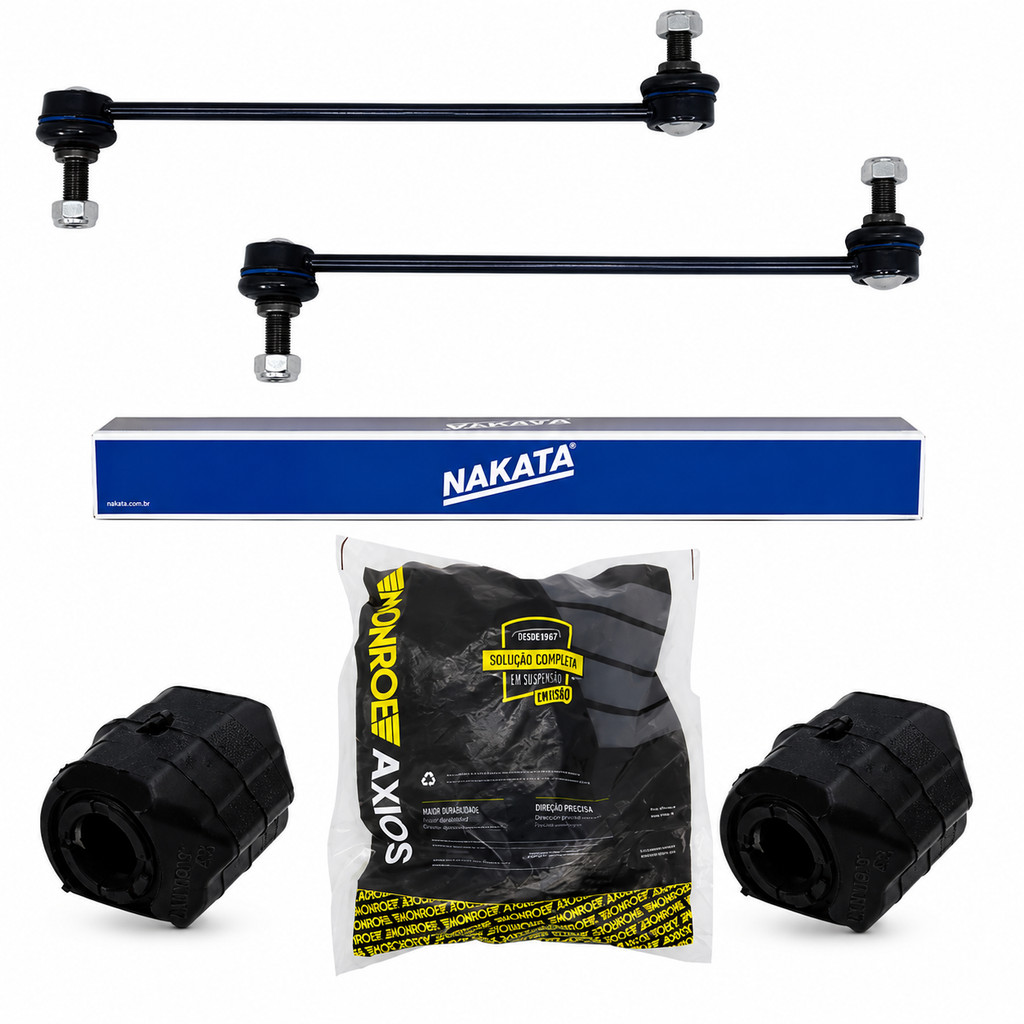Kit 2 Bieletas + 2 Buchas Barra Estabilizadora Dianteira Chevrolet Spin Nakata Axios