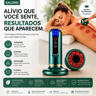 Salorie Ventosa Estética Massageador A Vácuo Beleza Saúde Massagem De Raspagem 12Nível De…