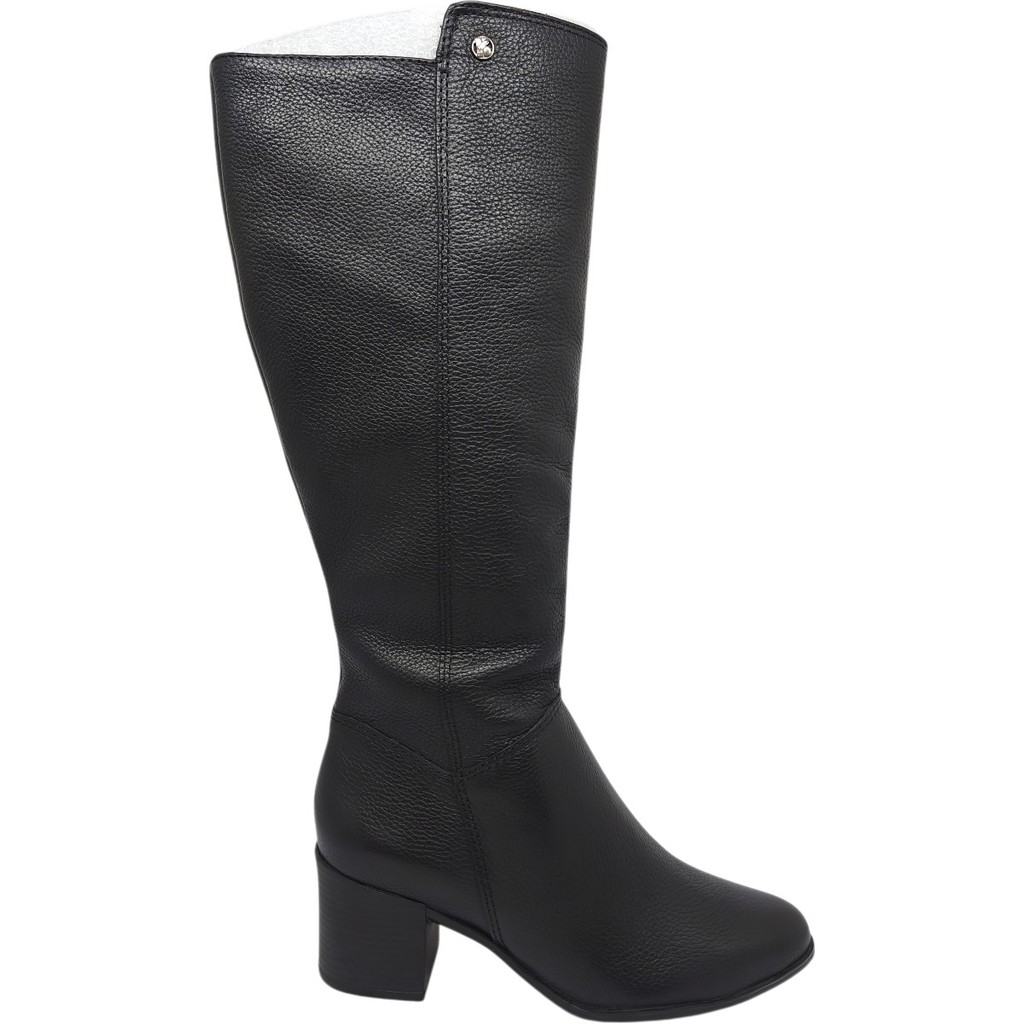 Bota Feminina Casual Dia a Dia Passeio Cano Alto Salto Bloco Em Couro Ultra Conforto Bottero 346903