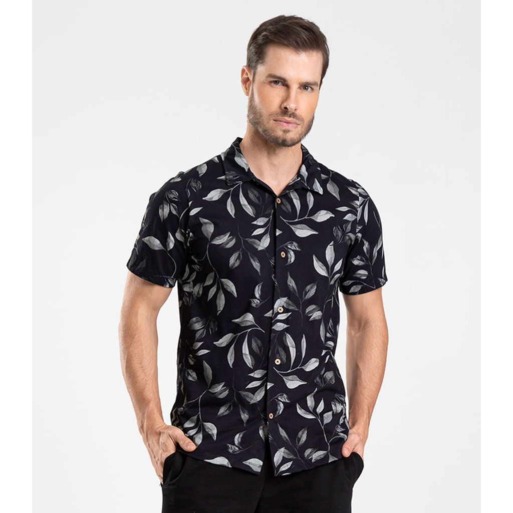 Camisa em Meia Malha Masculina Diametro Preto